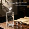 500ml Water Ripple Volcanic Base Transparent Baijiu Bottle Set - Original Pulp Glass Collection Series.