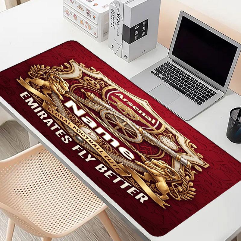 Custom Name Personalized Arsenal F.C Pattern Mousepad, Laptop PC Desk Mat, Decorative Desk Mat for Home Keyboard Pad Gift