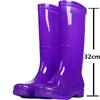 High tube rain shoes women's rain boots waterproof shoes women's fleece overshoes water boots women's fashion medium tube adult non-slip