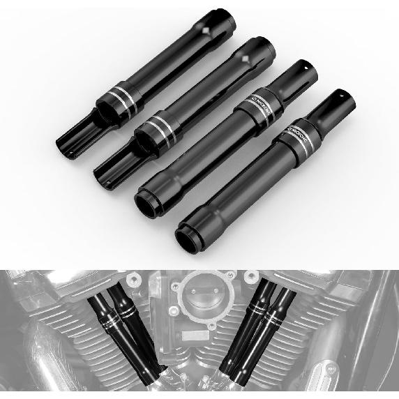 NICECNC Black Tappet Housings Pushrod Covers Tappet Cover Compatible with Harley Fat Boy FLFBS 114 2018-2024, Road King FLHR 2017-2024, Replacement чёрный