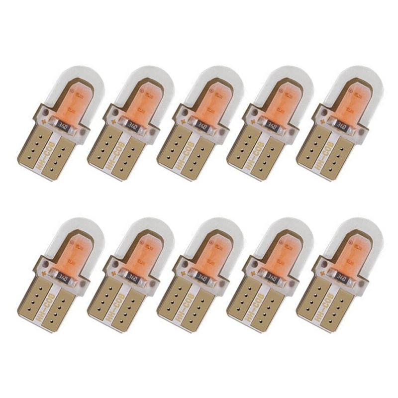 10Pcs Silicone Bright License Lamp Bulbs T10 LED Light Bulb LED Parking Bulb Auto Wedge Clearance Lamp Easy to Use