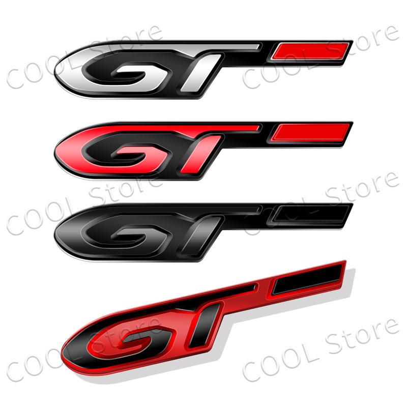 3D Chrome Metal GT Logo Emblem Fender Rear Trunk Body Sticker For Peugeot 208 308 508 2008 3008 5008 GT Line Decoration
