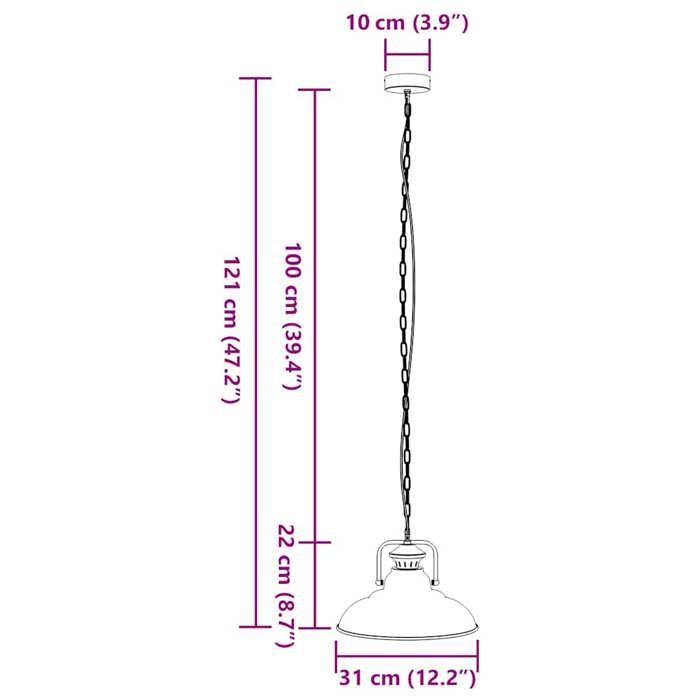 VidaXL Lampe suspendue E27 noir Ø 31 cm fer, éclairage suspendu, éclairage suspendu de cuisine, suspension, éclairage d'îlot 4103456