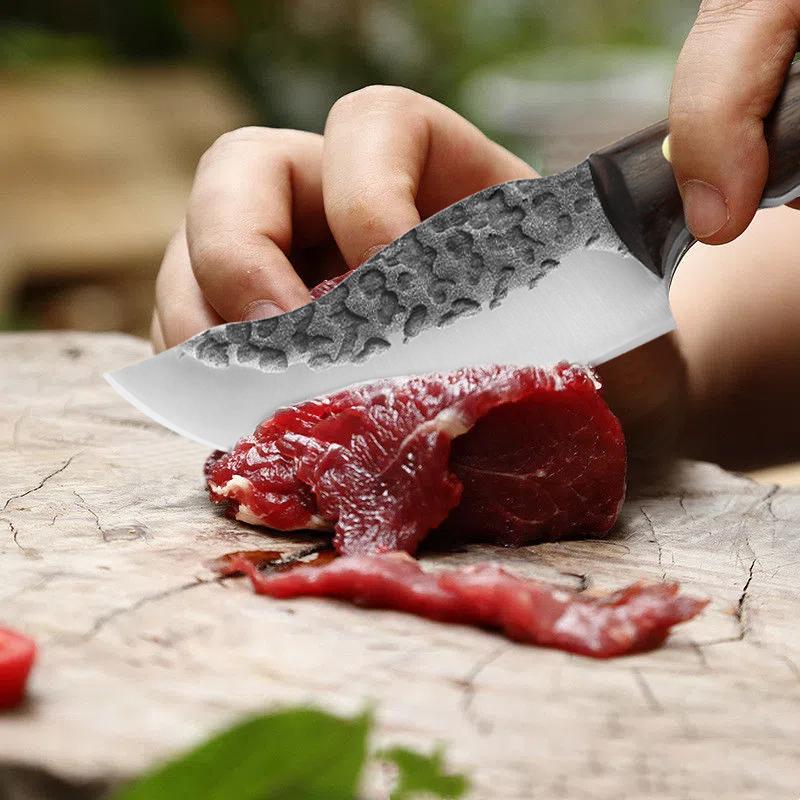 Ručně vyráběný kuchyňský vykosťovací nůž z nerezové oceli Rybářský nůž Sekáček na maso Řeznický nůž