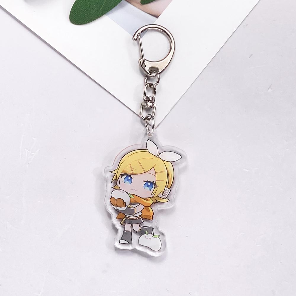Anime Characters Hatsune Miku Acrylic Car Keychain Accessories Creative Trendy Bag Charm Backpack Pendant Keyring Gifts For Fans