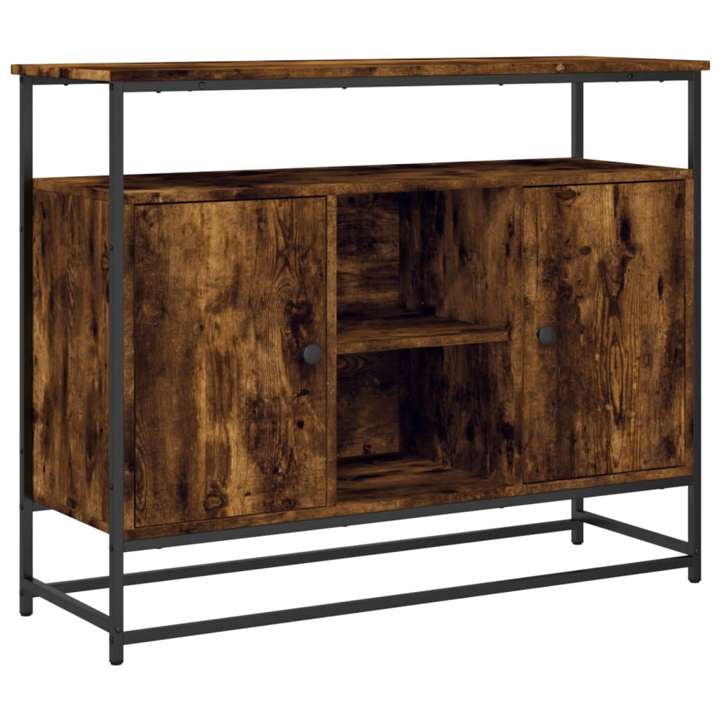 Sideboard Smoked Oak 100x35x80 cm Engineered Wood