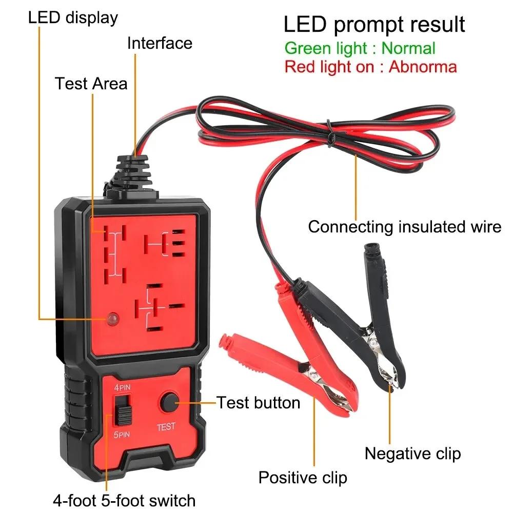 Universal 12V Car Relay Tester – Electronic Diagnostic Tool for Auto Relays, Battery & Alternator Checking