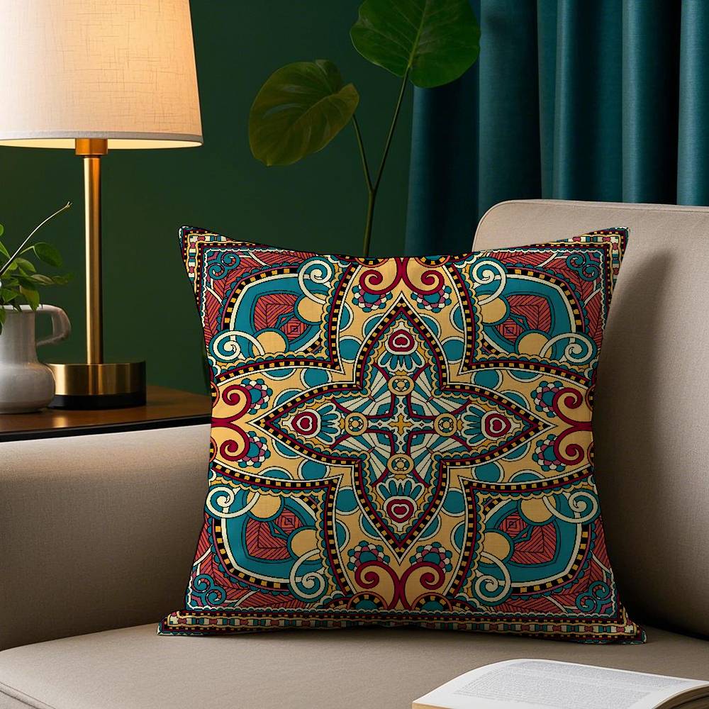 Bohemian Ethnic Decorative Pillow Case Short Plush Print Cushion Cover Square Throw Pillow Covers Sofa Home Decor