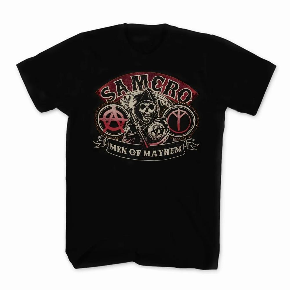 SOA, Muži zkázy. Sons of Anarchy Pánské dárkové tričko Letní bavlněné s krátkým rukávem s kulatým výstřihem Unisex tričko Nové S-3XL