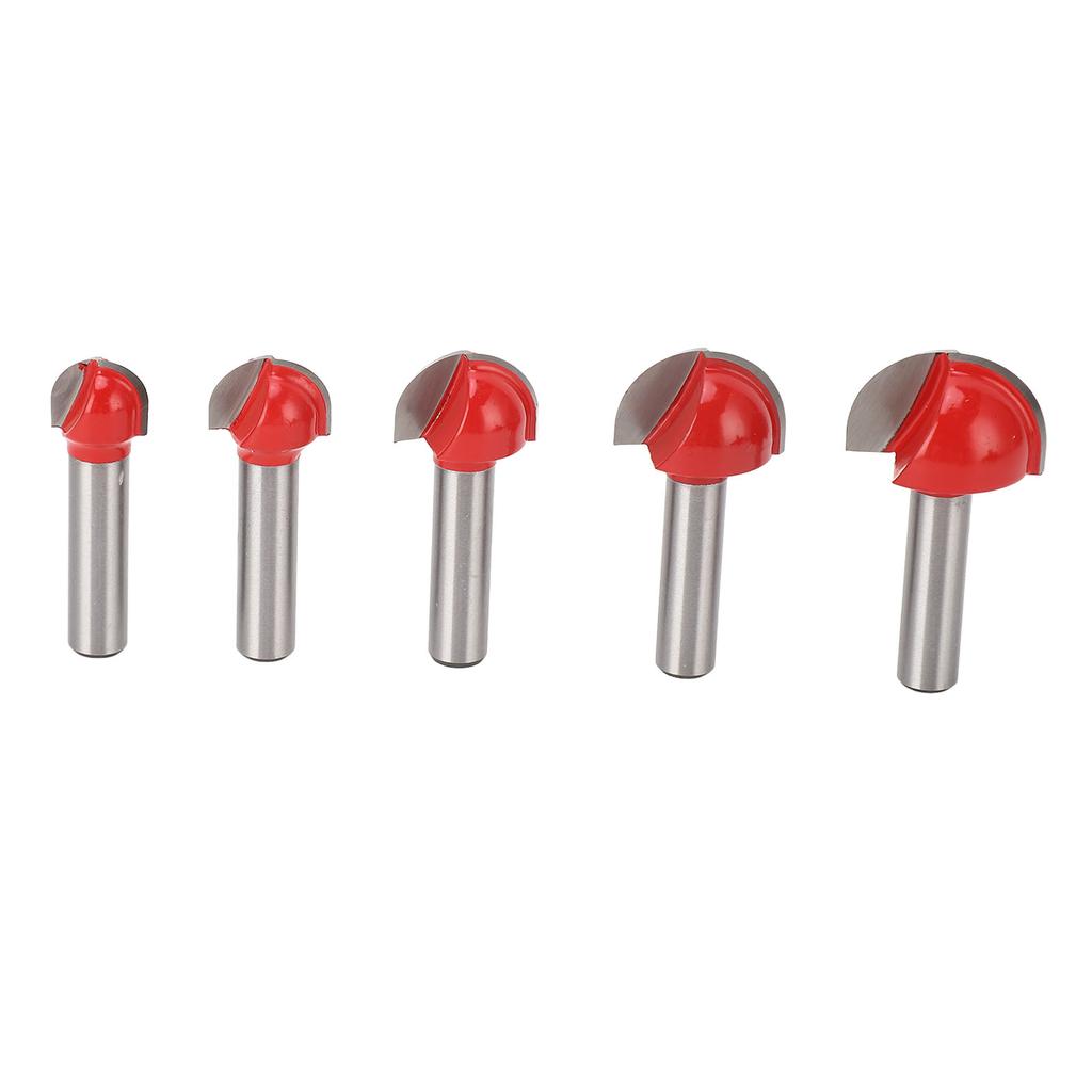 5 Pcs Round Nose Router Bit 8mm Shank Carbide High Hardness Core Box Router Bit for Woodworking