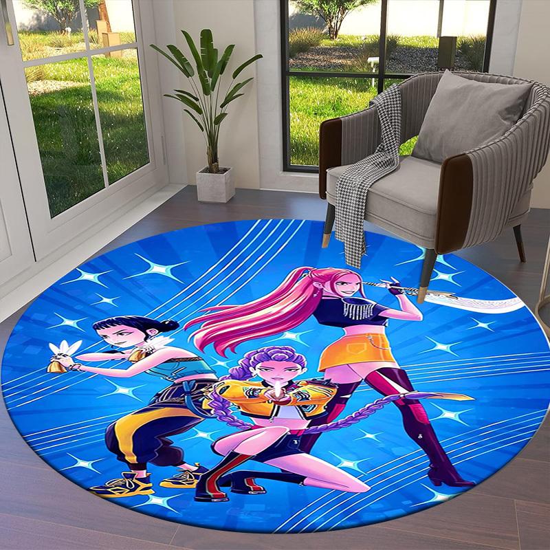 1pc Superhero TrioPower and Style Round carpet, Made of Polyester,Perfect for Decorating Office Chairs, Living Rooms,Vibrant Decorative Rug