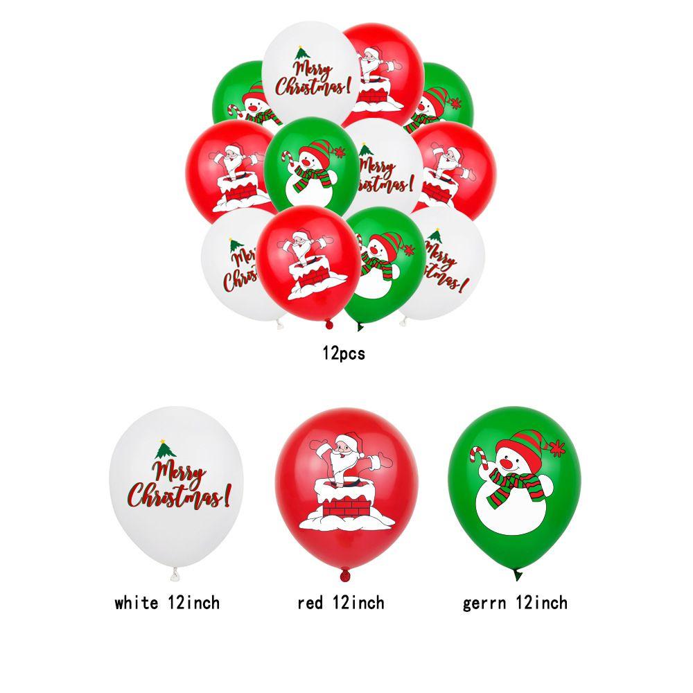 

Merry Party Christmas Supplies Xmas Snow Banner Balloon Hanging Decoration Santa 12pcs Balloons