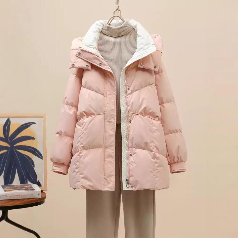 Popular winter new small down cotton clothes women's medium and long foreign-style thickened cotton-padded jackets