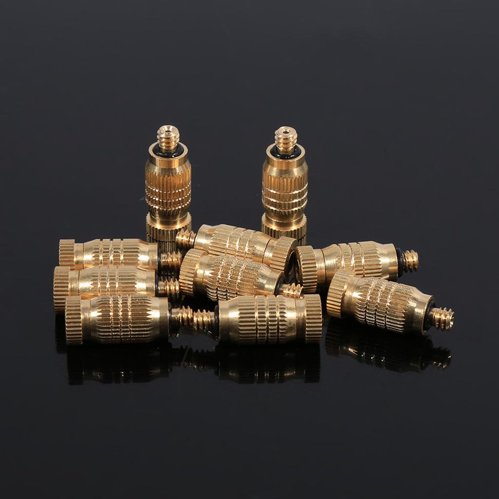 10Pcs Threaded Brass Fog Mist Nozzles Misting Fogging Spray Sprinkler Head