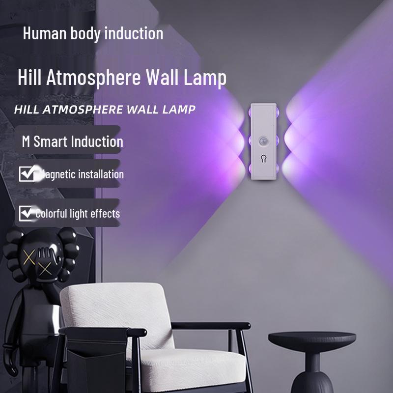 Rechargeable RGB Cat Eye Sensor Wall Lamp with Magnetic Suction