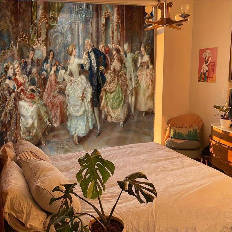 Großer Barock-Ballsaal-Wandteppich Bringt historische Eleganz und Luxus in Ihren Wohnraum