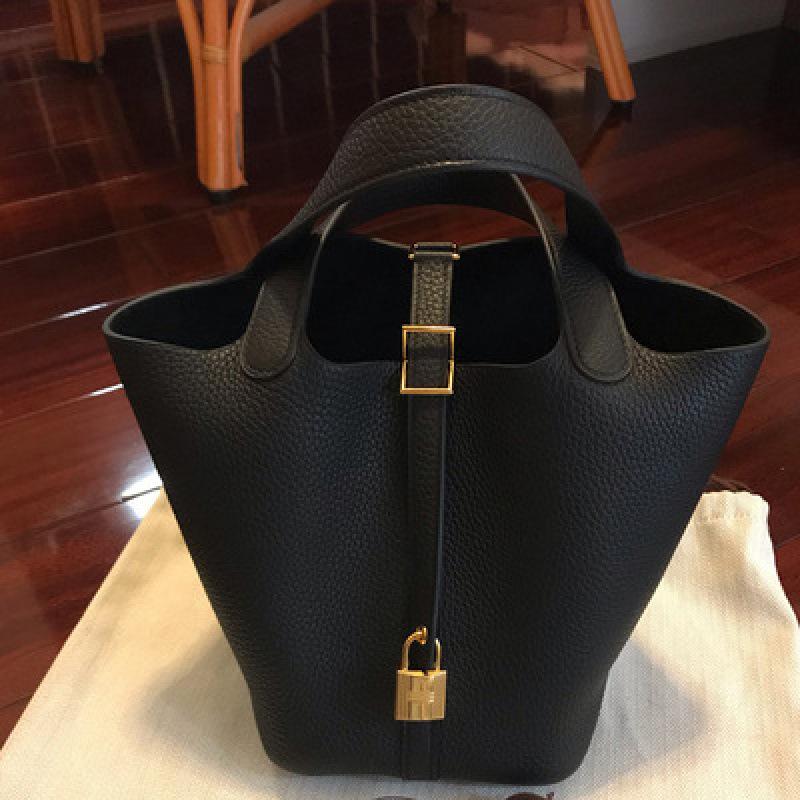 Lychee Pattern Bucket Bag, Vegetable Basket Bag, Women's Fashionable and Trendy Women's Bag, Soft PU Hand-held Mother and Child Bag