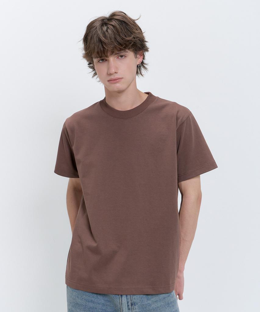 PSSHOPPER Basic Cool Skin Short Sleeve T-Shirt [Brown]