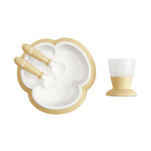 

BabyBjorn набор для кормления ребенка посуда + чашка + ложка + вилка, пудра желтый, 1 комплект