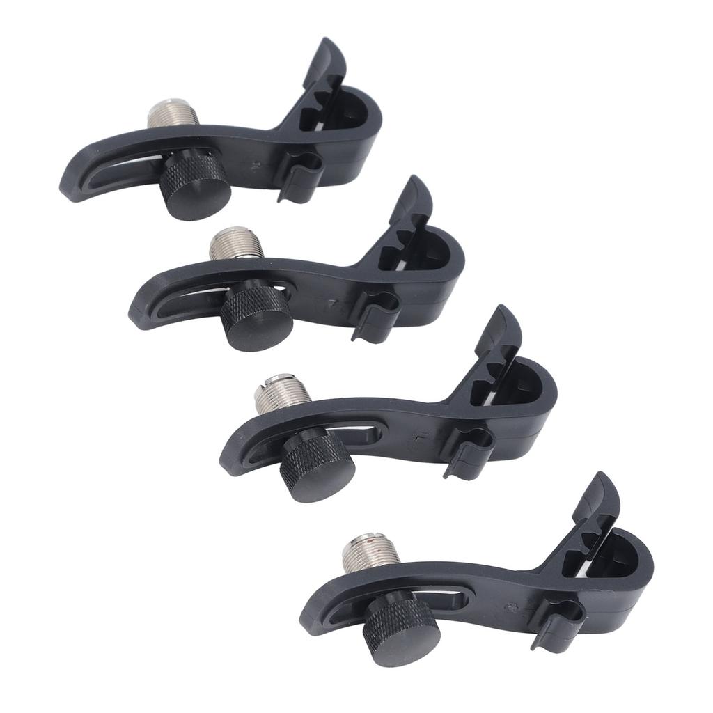 4Pcs Drum Microphone Clip Height Adjustable Shockproof Microphone Drum Mount Mic Holder