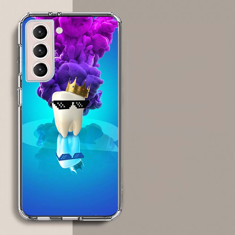 

Чехол для телефона с рисунком зубов для стоматолога для Samsung Galaxy S25 Edge S24 S23 FE S21 S20 Plus S22 S26 Ultra Прозрачные чехлы TPU Capa Sh Samsung S25 Edge