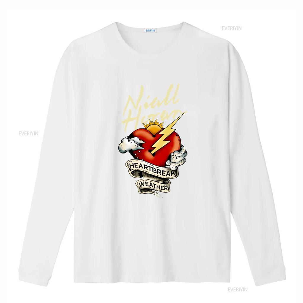Niall Horan Heartbreak Weather Album T Shirt Men O Neck Black Print Hot Sale vintage Washed streetwear Casual Slightly