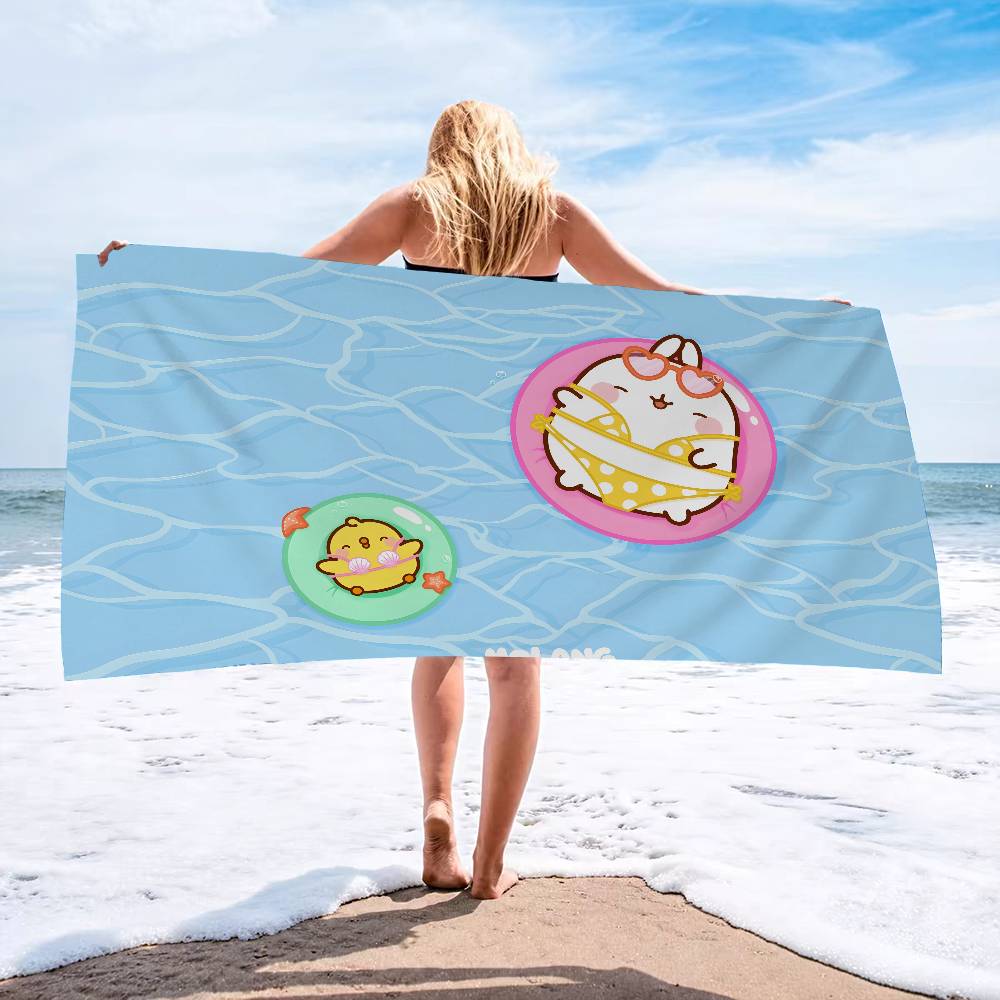 Character M-Molangs Microfiber Printed Beach Towel Mountain Climbing Yoga Beach Swimming Running Absorbent Soft Towel