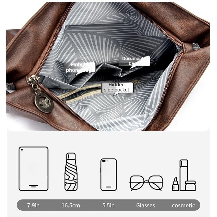 Women's vintage cargo bag one-shoulder crossbody bag