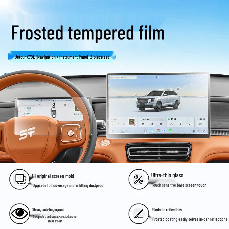 Tempered Glass Screen Protector & Navigation Control Film for Chery Jetour X70L - Car Interior Mod