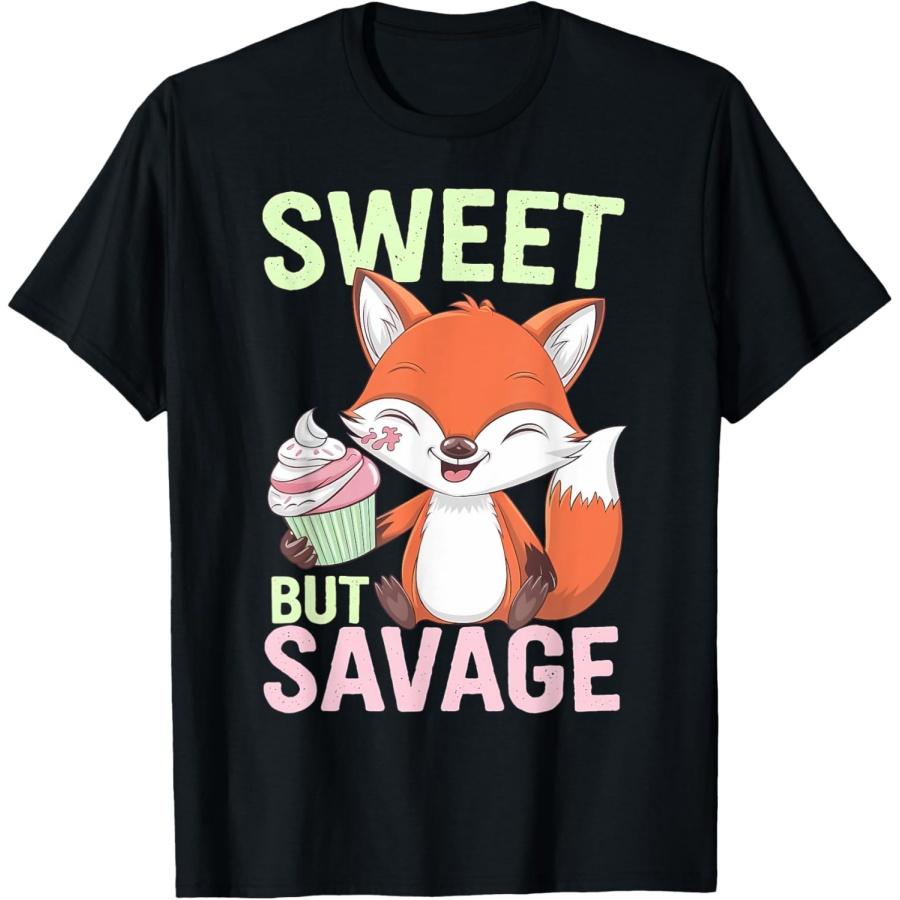 Сладкая, но дикая, забавная, милая, кавайная лиса, любители кексов, футболка S