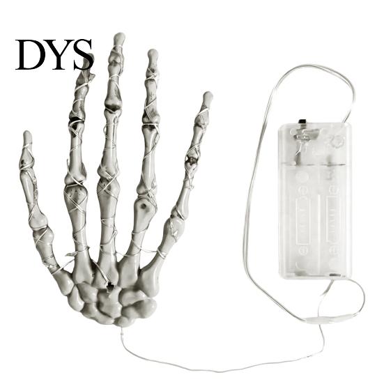 Battery Operated Party Ornaments Halloween Skeleton Hand Hanging Lights, Purple LED Light Up Claw Glowing Ghostly Lamps Lantern, Spooky Atmosphere