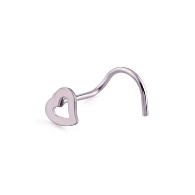 Fashion Ear Bone Stud Anti-Allergy Heart-Shaped Nose Ring Piercing 4PC Heart Nose Stud Metal