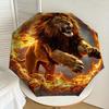 Flaming Lion: A Unique and Powerful Umbrella Design   Perfect for Outdoor Adventures, Auto Open/Close Functionality, Ideal As a Gift for Travel