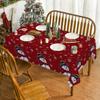 Christmas Polyester Tablecloth Snowman Print Decorative Cloth Light and Dirt-resistant Restaurant Atmosphere Decorative Long Tablecloth