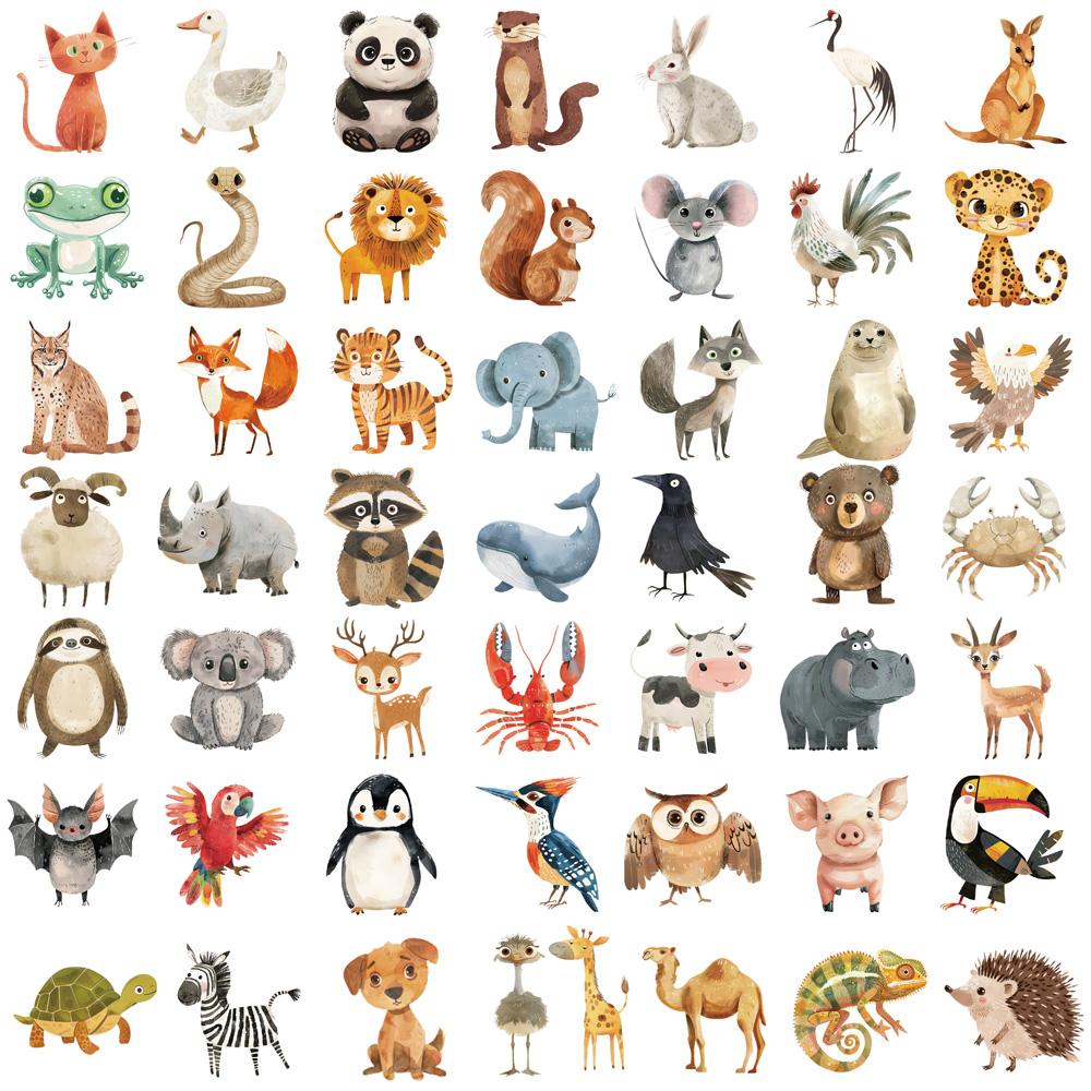 50PCS Cute Book Stickers Home Room Bar Decor DIY Notebook Canvas Graffiti Waterproof PVC Sticker Bedroom Paintings