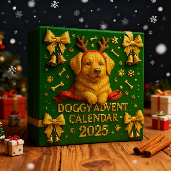 Dog Advent Calendar 24 Days Countdown Box Acrylic Puppy-Themed Ornament for Christmas Tree Multifunctional Holiday Decor for Kids And Pet Lovers