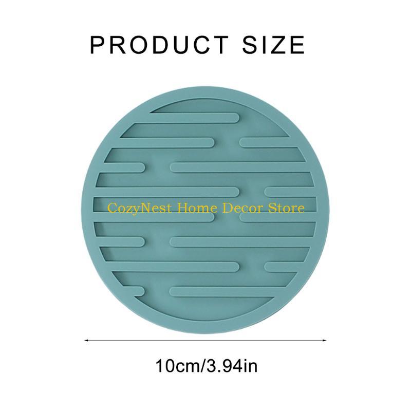 92MF 6Pcs Silicone Coasters Cup Mats Dining Decors Unique Round Drink Mats Silicone Texture Suitable for Household Use