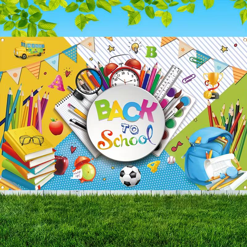 Vibrant School Theme Banner, Back To School Photo Booth Decor
