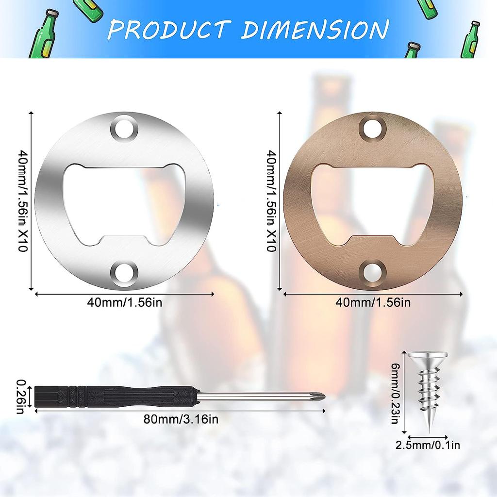 50/25 Stück DIY Flaschenöffner-Einsatz-Kits, Bierflaschenöffner-Einsatz, Edelstahl-Beschlagteile Zubehör für Harzform