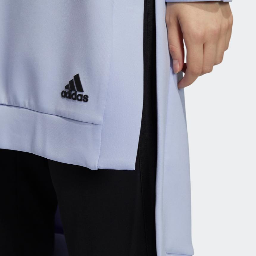 Adidas Gradient Print Asymmetrical Hem Hooded Dress Women Dress Light-Purple H09685