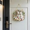 Ghirlanda di Pasqua 2D Coniglietto Acrilico Uova di Pasqua Ghirlanda Ornamento da Appendere Primaverile per Decorazione Porta Muro Finestra