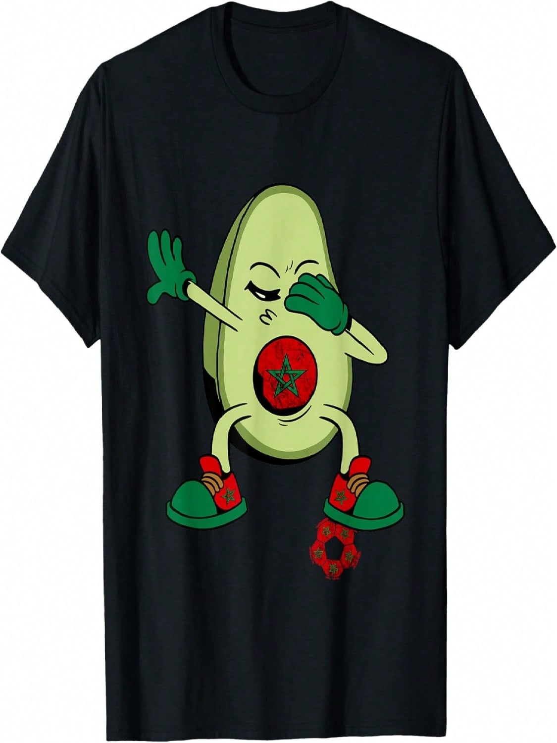 Morocco Flag Moroccan Soccer Player Avocado Moroccan Pride T-Shirt S разноцветный