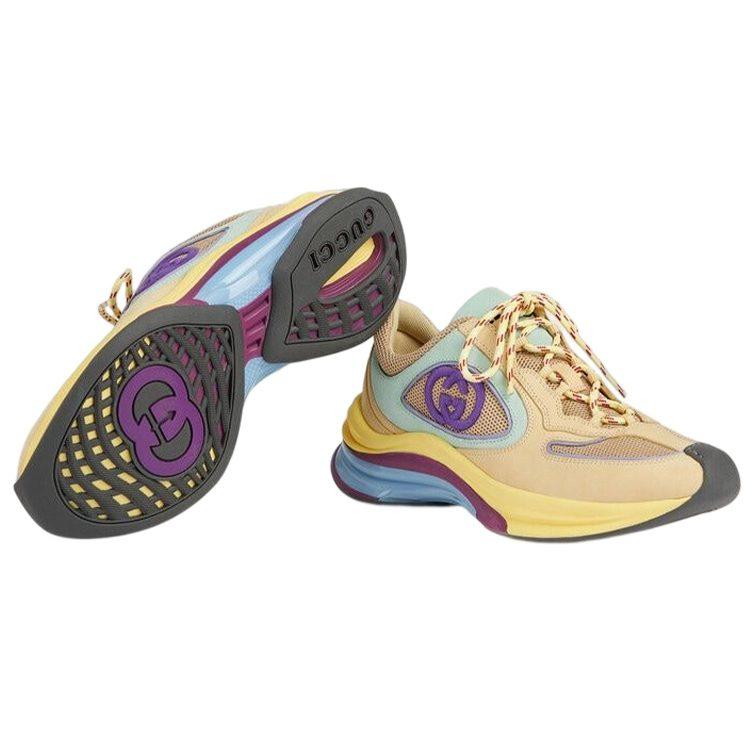 Gucci RUN Low Top Casual Shoes Women's Yellow 746939 AAB62 9342