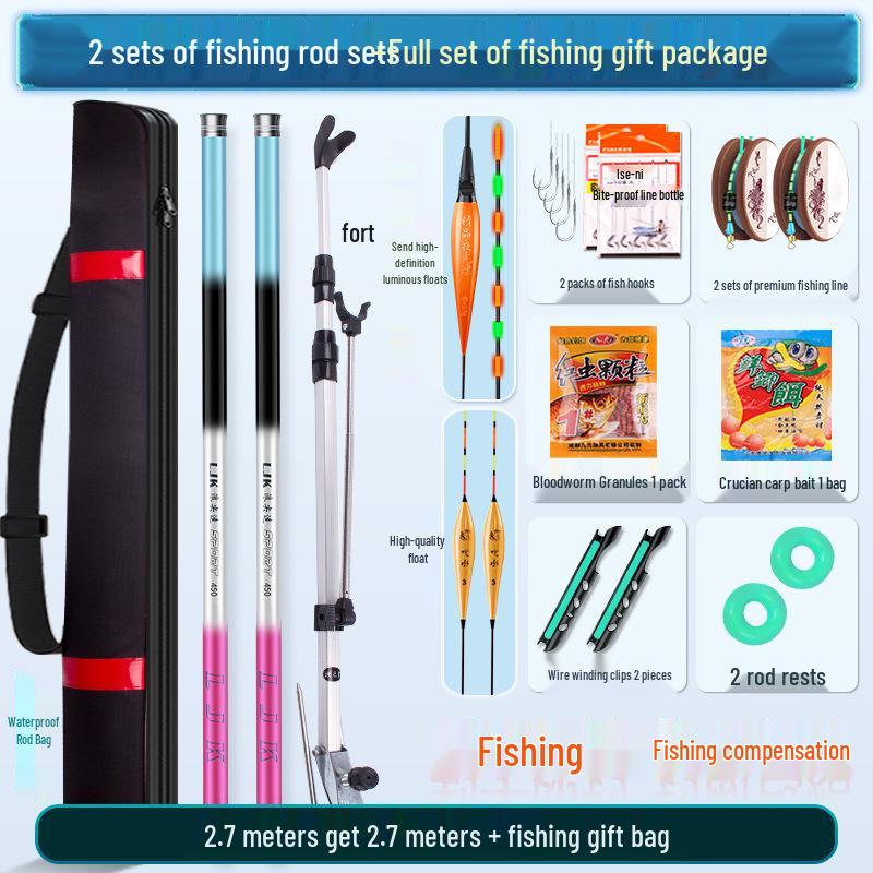 Beginner's Multi-Section Fishing Rod Set with Gear and Tackle Supplies