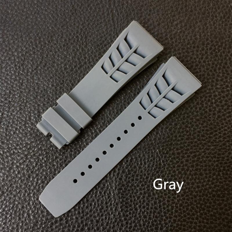 Rot Schwarz Grün Grau Orange Gelb Weiß Weiches Silikon-Gummi-Armband für Richard Watch Mille RM011 RM050 Crew-Armband