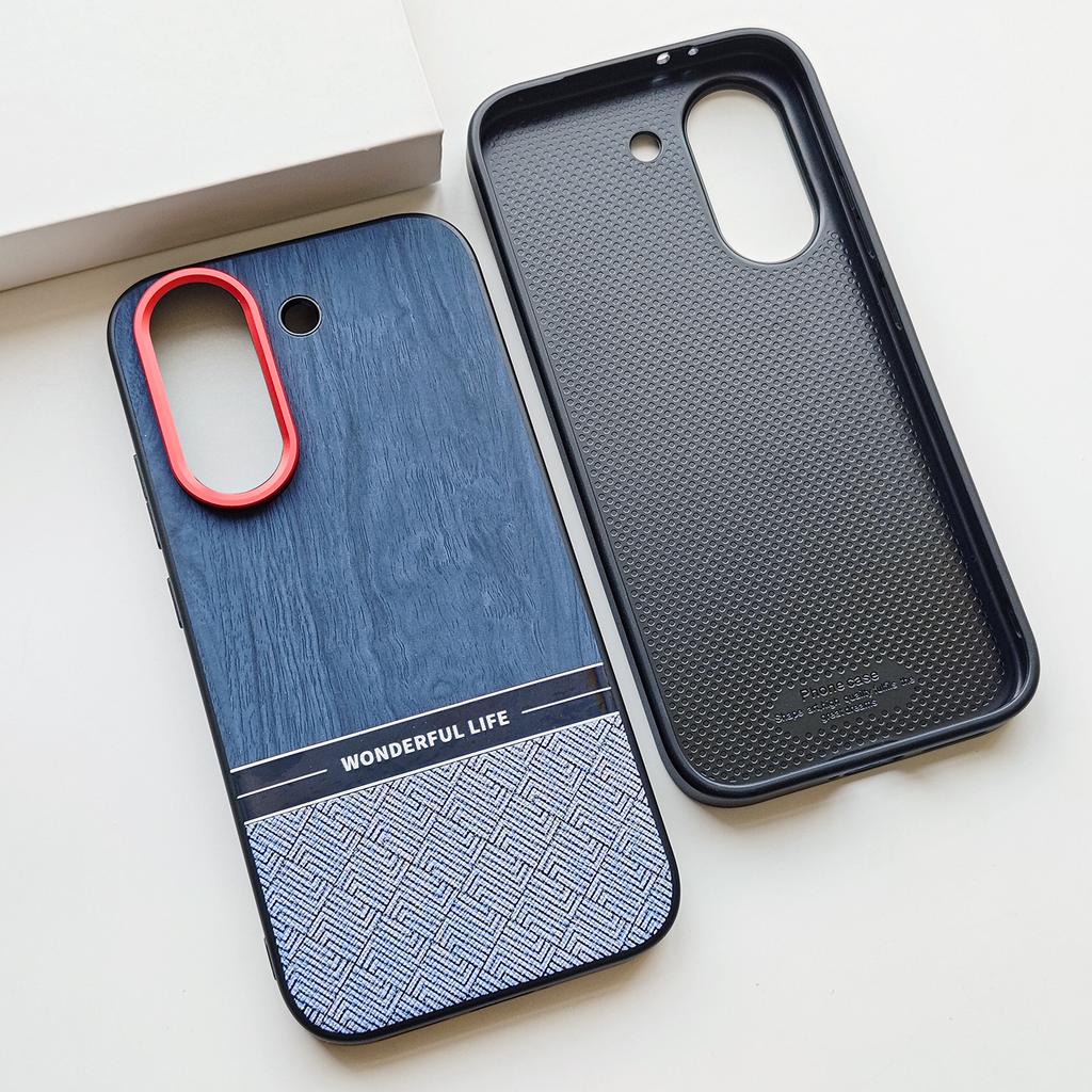 For POCO X8 Pro Max Redmi Turbo 5 Max Case Wood Grain Texture Leather Anti-fingerprint Shockproof Cover