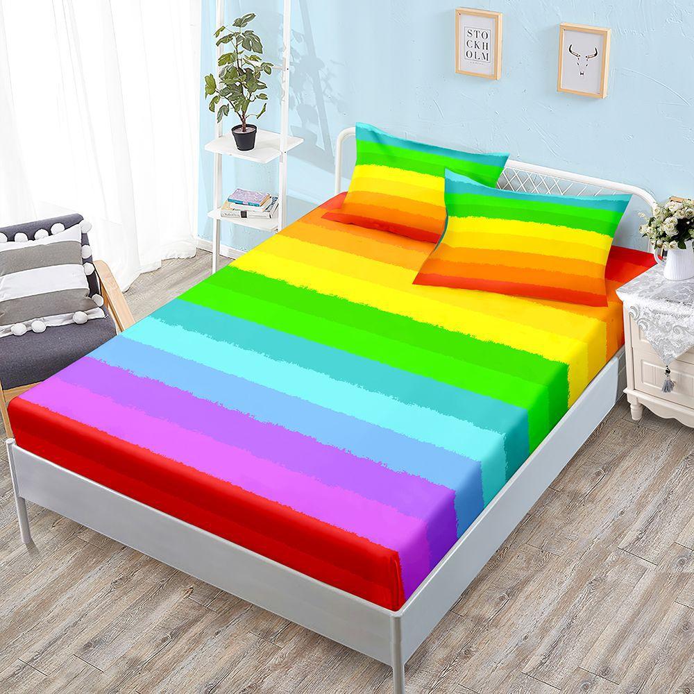 Three-Piece Mattress, Mattress Cover, Rainbow Dwarf Love Letter Mattress Cover.