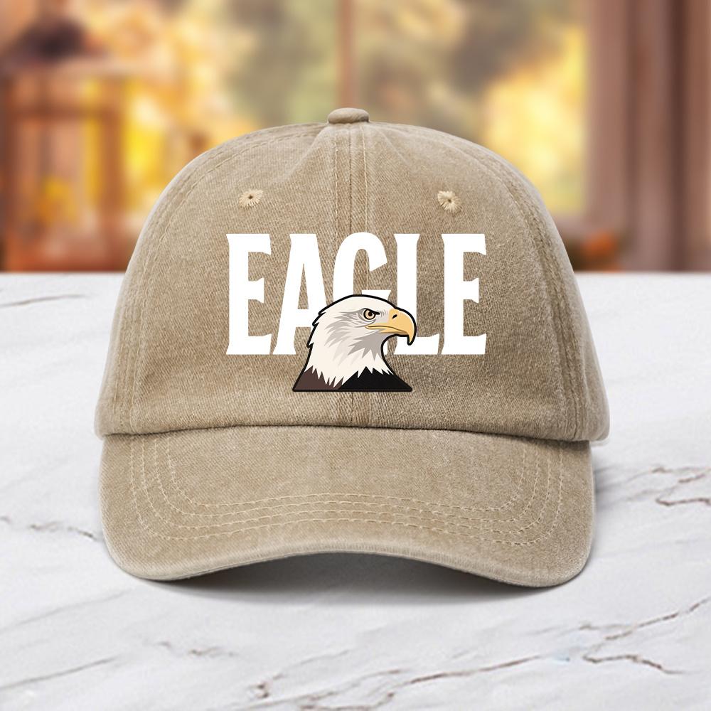 Classic retro eagle head printed baseball cap for sun protection and leisure, suitable for outdoor vacation and daily leisure