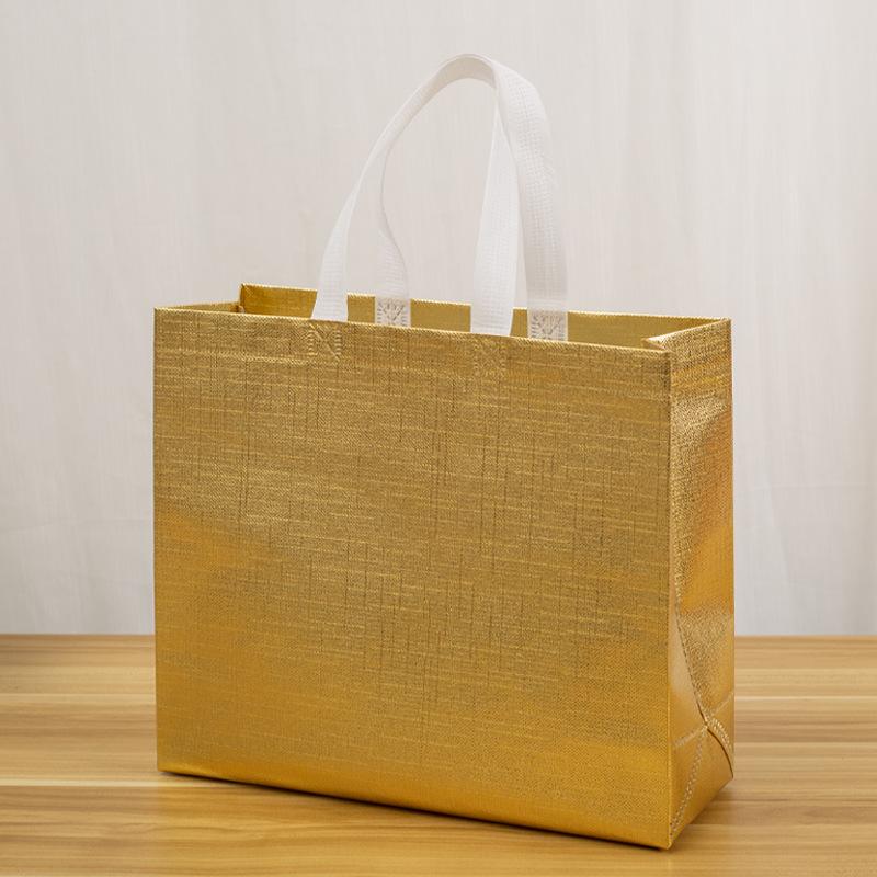 Waterproof Embossed Non-woven Fabric Grocery Bag Film Coated Laser Bag Takeaway Bag Shopping Pouch Eco Bag Shopping Bags