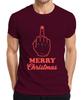 Merry Christmas Middle Finger Cheeky Sarcastic Xmas Funny Unisexs Tshirt